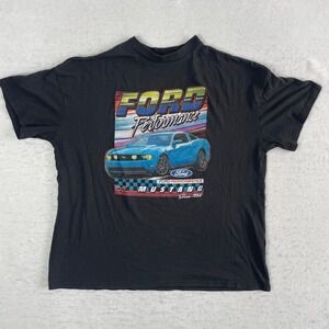 Ford Performance Mustang T-Shirt Mens Medium Black Short Sleeve Racing Tee‎